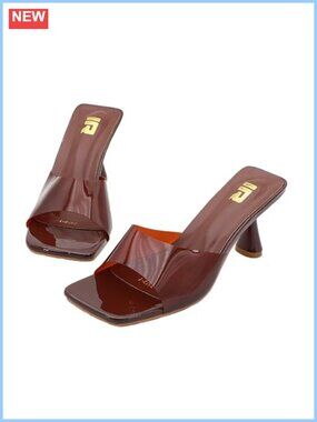 Square Toe Open Toe Stiletto Heel Slide Sandals Slip On Dress Shoes